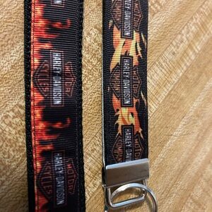 Harley-Davidson Black and Orange Flame Key Fob.
